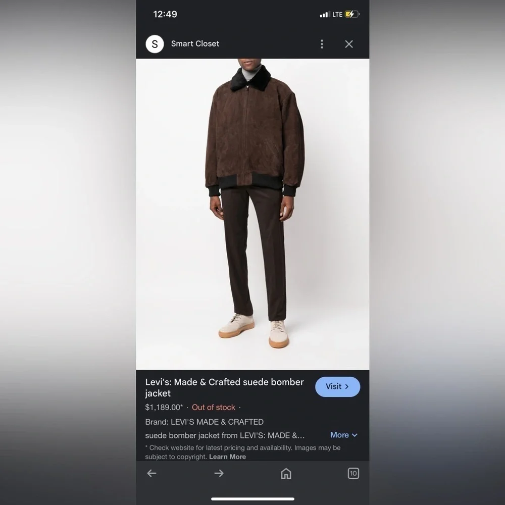 Levi's: Made & Crafted Suede Bomber Jacket